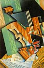 Juan Gris Famous Paintings - Violin and Glass